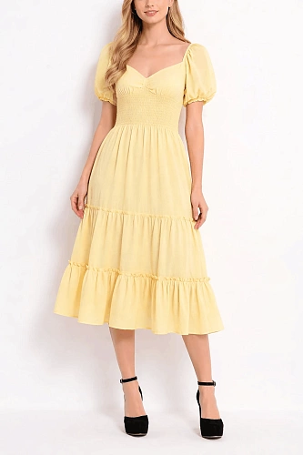 FashionWave SELF STRIPE RUFFLE DRESS FashionWave SELF STRIPE RUFFLE DRESS
